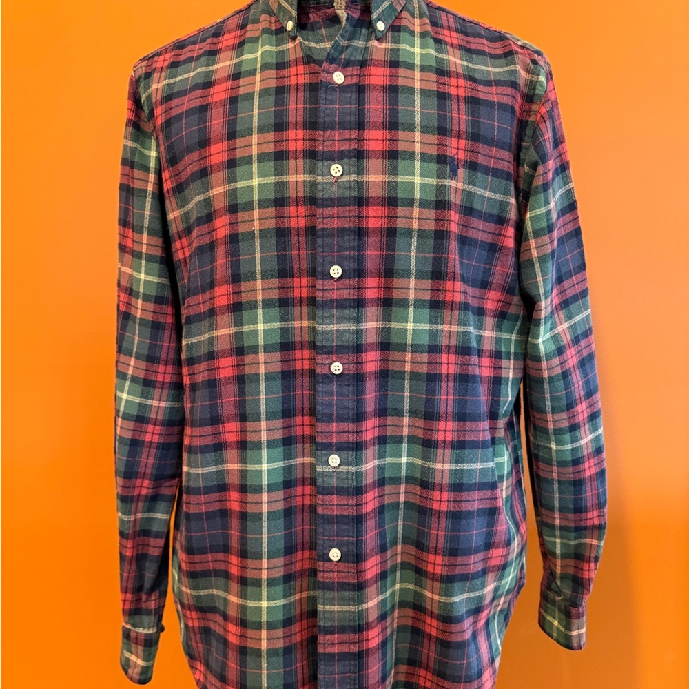 Ralph Lauren Red and Green Casual Button Down Shirt